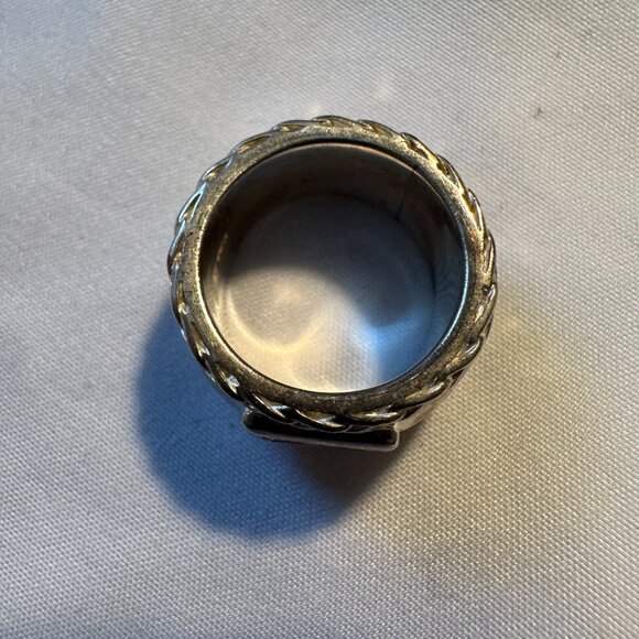 Vintage Art Deco Ornate Solid Stunning Statement Ring 925 Amethyst Citrine - Picture 5 of 16